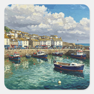 St. Ives Cornwall England Travel Quadratischer Aufkleber