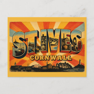 St Ives Cornwall Küsten Künstlerstadt Retro Kunst Postkarte