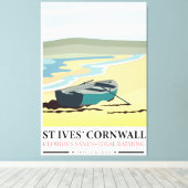 St Ives Cornwall nautisches Reiseplakat. Leinwanddruck (Insitu (Holzboden))