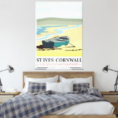 St Ives Cornwall nautisches Reiseplakat. Leinwanddruck (Insitu (Schlafzimmer))