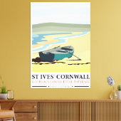 St Ives Cornwall nautisches Reiseplakat. Leinwanddruck (Insitu (Wohnzimmer))