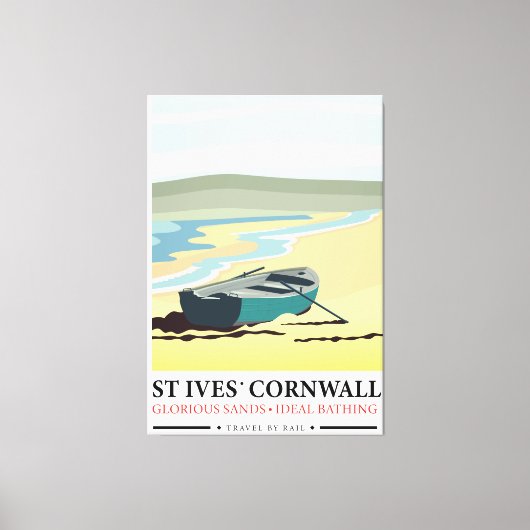 St Ives Cornwall nautisches Reiseplakat. Leinwanddruck (Vorderseite)