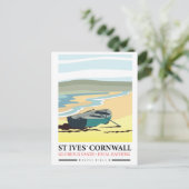 St Ives Cornwall nautisches Reiseplakat. Postkarte (Stehend Vorderseite)