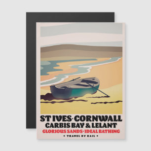 St Ives Cornwall Reiseplakat Magnetkarte
