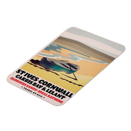 St Ives Cornwall Travel Poster Magnet (Linke Seite)