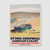 St Ives Cornwall Travel Poster Magnetkarte (Vorderseite)
