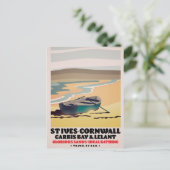 St Ives Cornwall Travel Poster Postkarte (Stehend Vorderseite)
