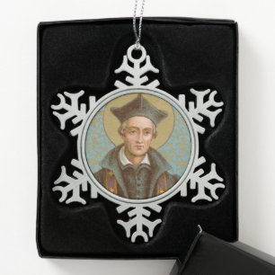 St. Ivo von Kermartin (BK 015) Schneeflocken Zinn-Ornament