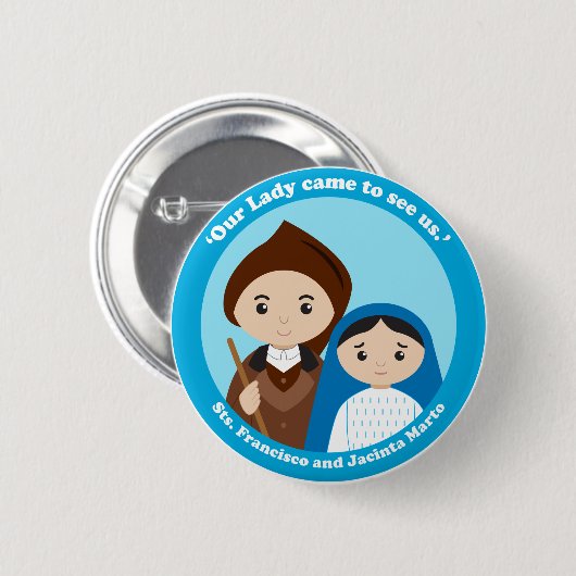 St. Jacinta und St. Francisco Marto Button (Vorne & Hinten)
