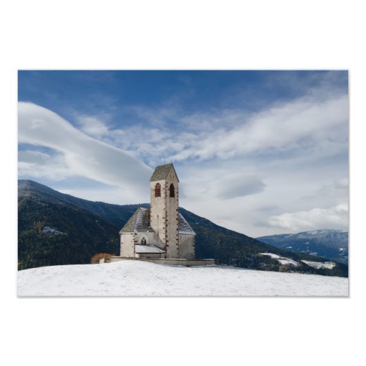 St. Jakob Kirche im Villnöss-Foto drucken Fotodruck (Vorne)