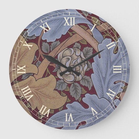 St. James Acanthus Leaf Pattern von William Morris Große Wanduhr (Vorderseite)