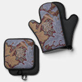 St. James Acanthus Leaf Pattern von William Morris Ofenhandschuh & Topflappen-Set (Vorderseite/Rückseite)