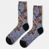 St. James Acanthus Leaf Pattern von William Morris Socken (Linkes Detail)
