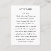 St. James Act of Faith Prayer Card Platzkarte (Rückseite)
