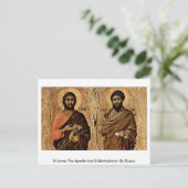 St. James, Apostel und St. Bartholomew von Duccio Postkarte (Stehend Vorderseite)