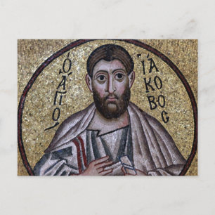 St. James, das gerade byzantinische Mosaikikon Postkarte