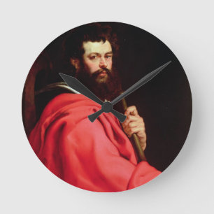 St James der Apostel, c.1612-13 (Öl auf Platte) Runde Wanduhr