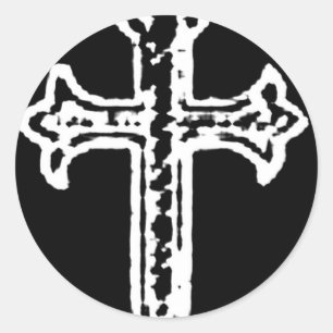 St James Kreuz invertiert Runder Aufkleber