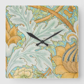 St James Pattern (von William Morris) Quadratische Wanduhr (Vorderseite)