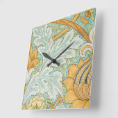 St James Pattern (von William Morris) Quadratische Wanduhr (Winkel)