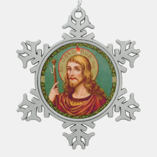 St. James the Greater (JMAS 04) Schneeflocken Zinn-Ornament (Vorderseite)
