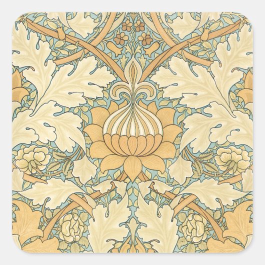 St. James von William Morris, Acanthus Blätter Quadratischer Aufkleber (Vorderseite)