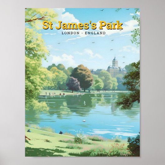 St James's Park London England Art Vintage Travel Poster (Vorne)