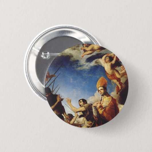 St. Januarius Bischof von Benevento Button (Vorne & Hinten)