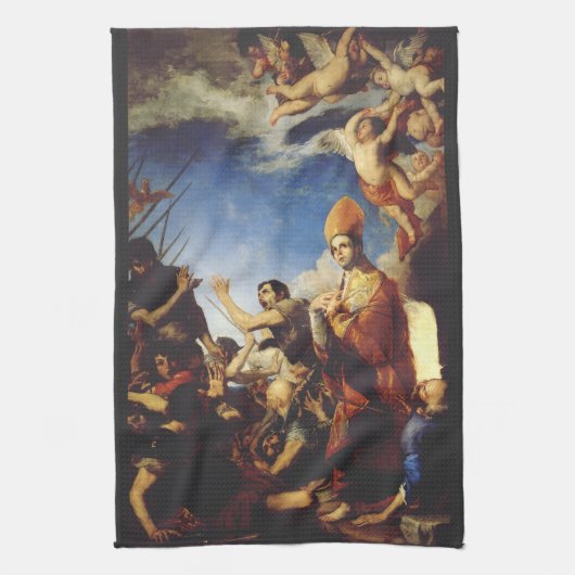 St. Januarius Bischof von Benevento Geschirrtuch (Vertikal)