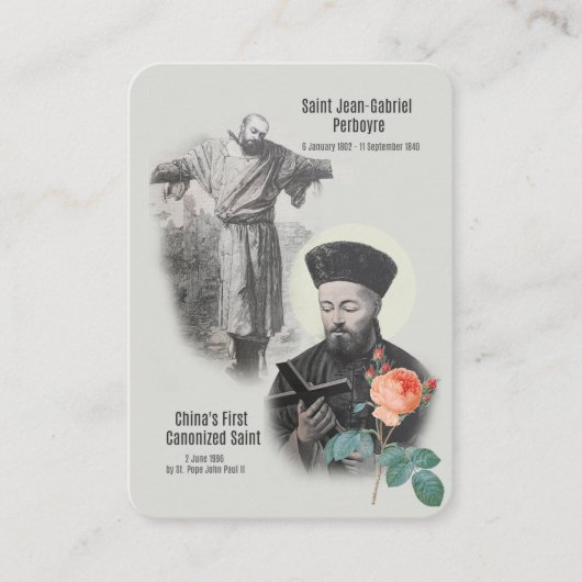 St. Jean-Gabriel Perboyre katholisches Gebet Platzkarte (Vorderseite)