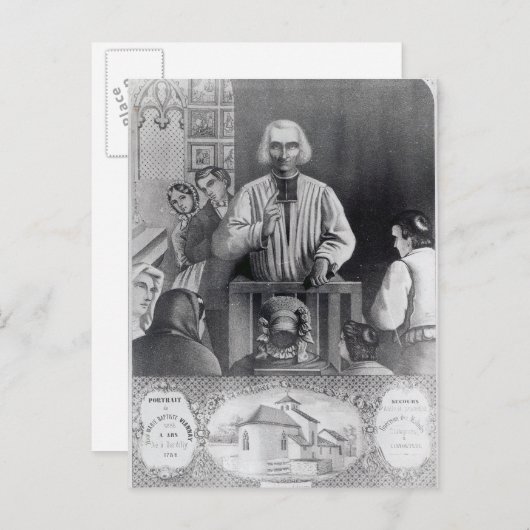 St. Jean-Marie Vianney preaching, 19. Jahrhundert Postkarte (Vorne/Hinten)