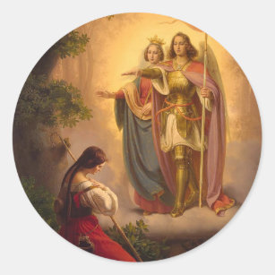 St. Jeanne d'Arc St Michael Catherine Alexandria Runder Aufkleber