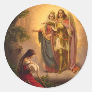 St. Jeanne d'Arc St Michael Catherine Alexandria Runder Aufkleber