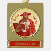 St. Jerome als Kardinal mit Buch (P 004) Banner-Ornament Gold (Vorderseite)
