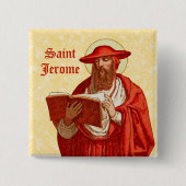 St. Jerome als Kardinal mit Buch (P 004) Button (Vorderseite)