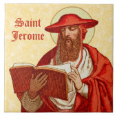 St. Jerome als Kardinal mit Buch (P 004) Fliese (Vorderseite)