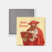 St. Jerome als Kardinal mit Buch (P 004) Magnet (Vorderseite/Rückseite)