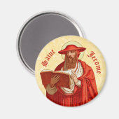 St. Jerome als Kardinal mit Buch (P 004) Magnet (Vorderseite/Rückseite)