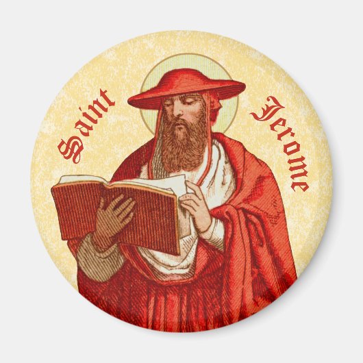 St. Jerome als Kardinal mit Buch (P 004) Magnet (Vorne)
