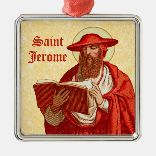 St. Jerome als Kardinal mit Buch (P 004) Ornament Aus Metall (Vorne)
