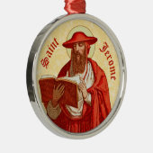 St. Jerome als Kardinal mit Buch (P 004) Ornament Aus Metall (Rechts)