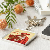St. Jerome als Kardinal mit Buch (P 004) Schlüsselanhänger (Seite)