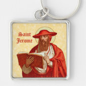 St. Jerome als Kardinal mit Buch (P 004) Schlüsselanhänger (Vorne)