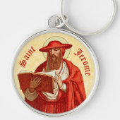 St. Jerome als Kardinal mit Buch (P 004) Schlüsselanhänger (Vorne)
