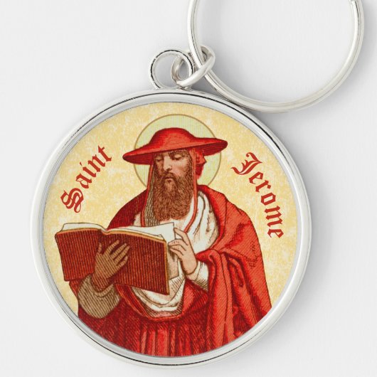 St. Jerome als Kardinal mit Buch (P 004) Schlüsselanhänger (Vorne)