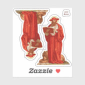 St. Jerome als Kardinal mit Löwen (P 004) Aufkleber (Blatt)