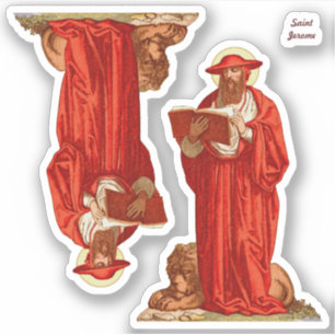 St. Jerome als Kardinal mit Löwen (P 004) Aufkleber