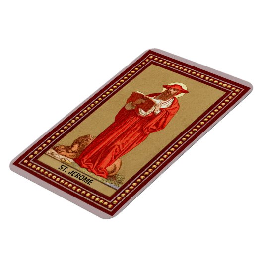 St. Jerome als Kardinal mit Löwen (P 004) Magnet (Linke Seite)