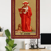 St. Jerome als Kardinal mit Löwen (P 004) Poster (Heimbüro)