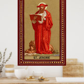 St. Jerome als Kardinal mit Löwen (P 004) Poster (Küche)